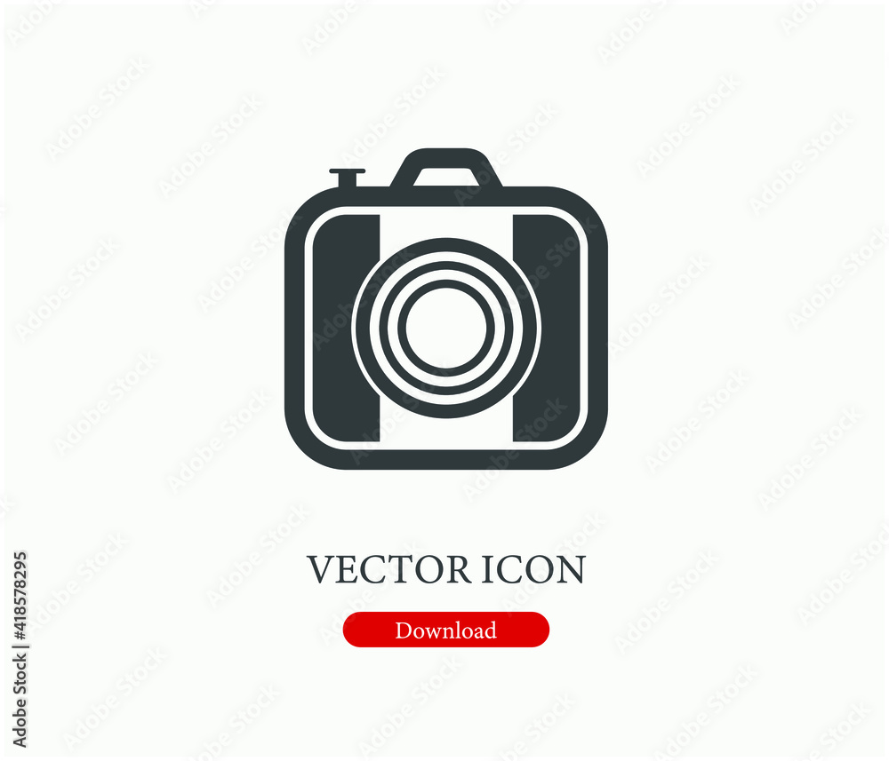 Poster camera vector icon. editable stroke. linear style sign for use on web design and mobile apps, logo. 