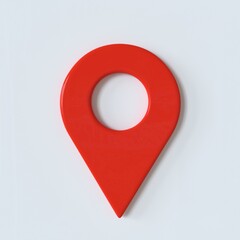 Red pinpoint symbol with 3d effect Red geo pin as logo on white background. 3d illustration 