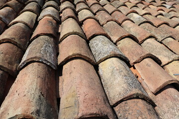 Old roof tiles in Italy
