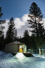 A yurt on Galena pass near Ketchum, Idaho.