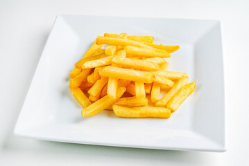 french fries on the white plate