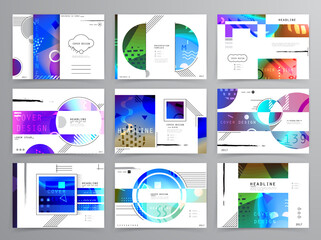 Presentation template, brochure design or cover for business purposes, layout with space for text and images.