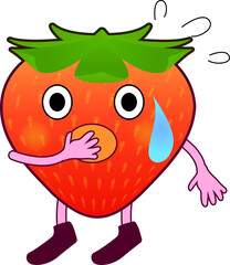 驚くかわいいいちごのキャラクター