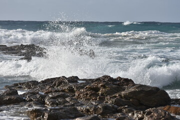The sea demonstrating its power agains the cliffs