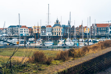 Fototapeta premium Colourful Harbour in the Netherlands