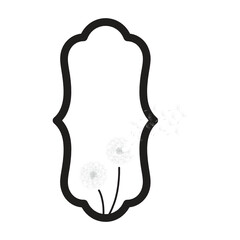 dandelion flowers frame, vector