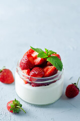 Greek yogurt strawberry parfaits with fresh berries