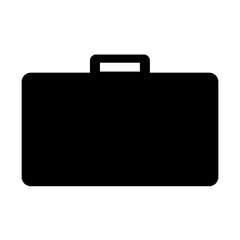 Suitcase icon. Black suitcase logo on a white background. Vector 