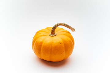 small decorative pumpkins on the white background