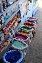 Fototapeta na wymiar Mineral color street market in Chefchaouen (El Aaiún)