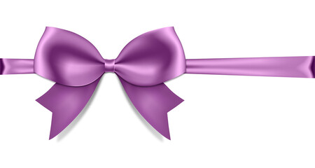 Purple bow with ribbon