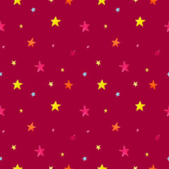Seamless watercolour star pattern. For wrapping paper, backgrounds and textiles