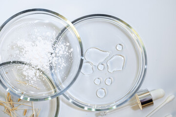 Serum for skin care, eco-friendly production of skin care cosmetics.