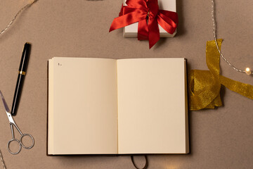 empty notebook, holiday preparation 