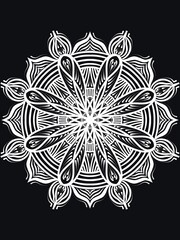 Ethnic mandala with colorful ornament. Isolated on white background. Hand drawn doodle mandala. Digital art illustration