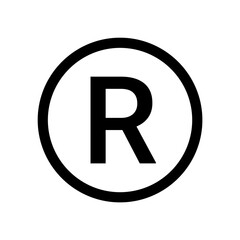 Registered trademark logo icon. Copyright mark symbol icon - obrazy, fototapety, plakaty