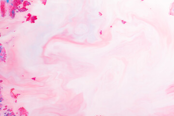Fluid Art. Pink abstract texture. Liquid marble pattern