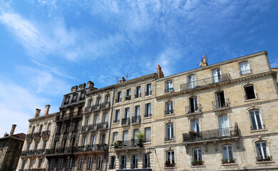 Fototapeta premium Bordeaux (France) - classical old town apartment buildings