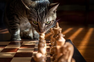 cat playing chess © Артур Краюшкин