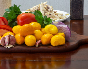 Delicious pequi fruits Caryocar brasiliense, Exotic and much appreciated fruit with a strong smell and flavor used for typical Brazilian savory recipes. It has dangerous spines inside its core.