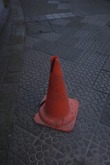 Warning signal in the street