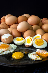 Eggs at various stages of maturation, food rich in healthy protein