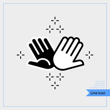 Two people giving a high five icon. Thin line icon. professional, pixel-aligned, Pixel Perfect, Editable Stroke, Easy Scalablility.