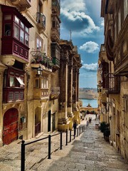 Atmospheric Valletta streets. Malta, Europe.
