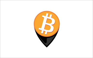 Illustration vector graphic of bitcoin currency icon Logo Design template