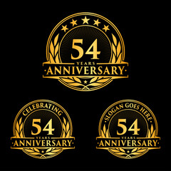 54 years anniversary collection logotype. Vector and illustration.