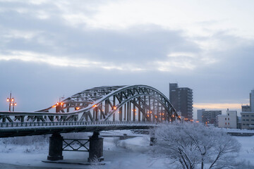 Obraz premium Asahikawa's main symbol is Asahibashi