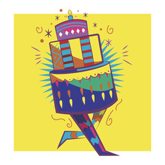 Pastel de cUmpleaños. Vector
