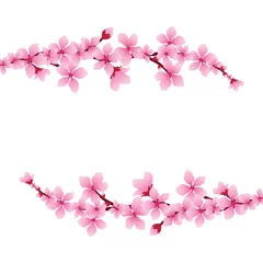 Blumenhintergrund mit Sakura-Blumen, Vektorillustration. © Vectorry
