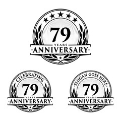 79 years anniversary collection logotype. Vector and illustration.