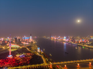 Wuhan city skyline scenery in Wuahn, Hubei, China