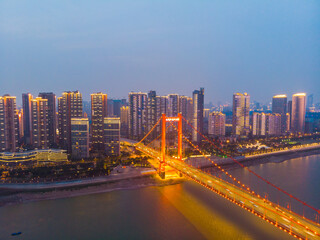 Wuhan city skyline scenery in Wuahn, Hubei, China