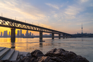 Obraz premium Wuhan city skyline scenery in Wuahn, Hubei, China