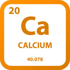 Calcium Ca Alkaline earth metal Chemical Element vector illustration diagram, with atomic number, mass and electron configuration. Simple outline flat   design for education, lab, science class.