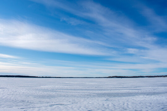 sky over frozen lake