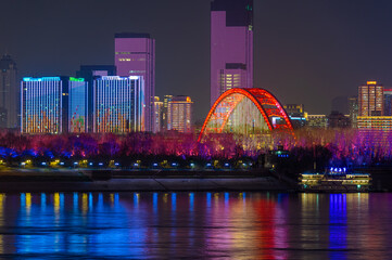 Wuhan city skyline scenery in Wuahn, Hubei, China