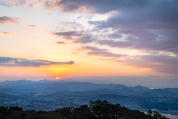 長崎県佐世保市の風景。夕方に撮影。