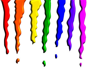 Dripping 3D Rainbow Paint Vector