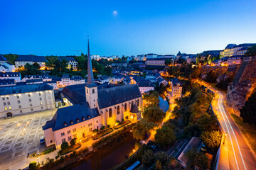 Fototapeta na wymiar The superb view of the Grund, Luxembourg