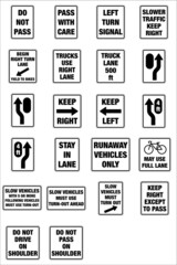 Road signs in the United States, traffic codes in the United States. Road signs vector for educational use in driving school. Regulation of Movement road signs of United States.