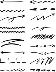 Set of line vector illustration.Doodle Style Various Shapes