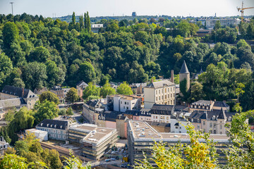 High angle view of the Luxemoburg cityscape