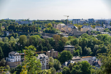 Fototapeta na wymiar High angle view of the Luxemoburg cityscape
