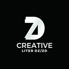 simple minimalist creative logo DZ or ZD