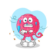 yarn ball cold illustration. character vector