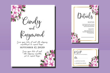 Wedding invitation frame set, floral watercolor hand drawn Magnolia Flower design Invitation Card Template